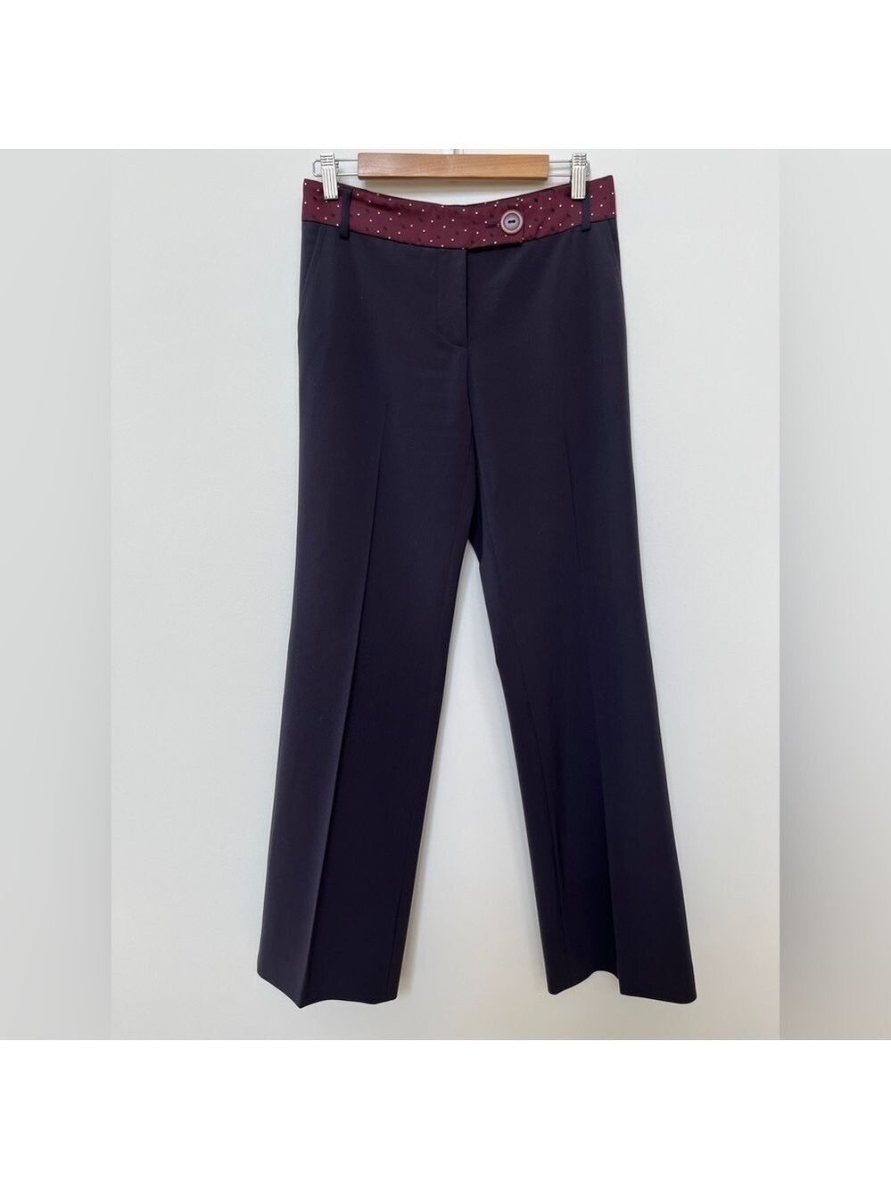 TARA JARMON Pantalon Paroli Grey Trousers Patterned Waistband Business Office